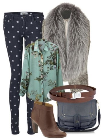 clskvw-l-610x610-blouse-boots-bag-bloggers-floral-miny-fur-jacket-jeans-celebrities-boho-smart-polka-dots